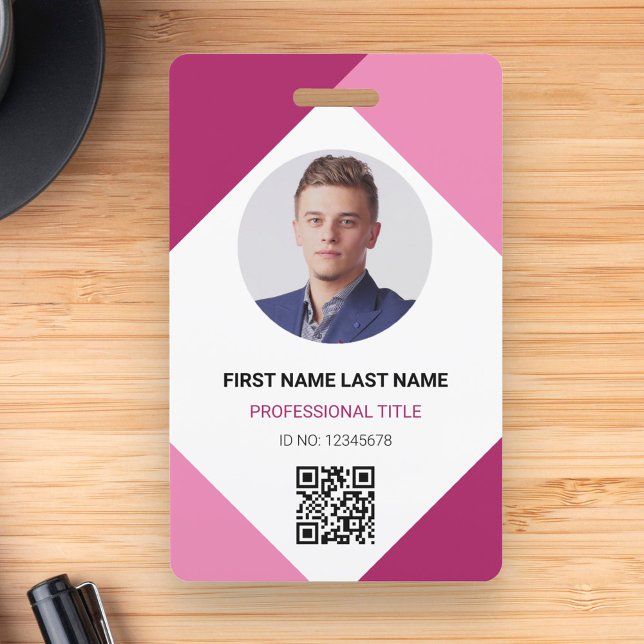 Circle Photo Logo QR Code Custom Employee ID Card ID Badge (Creator Uploaded)
