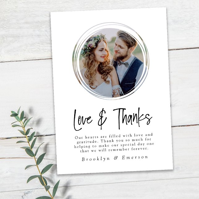 Circle Photo Minimalist Thank You Card (Creator Uploaded)