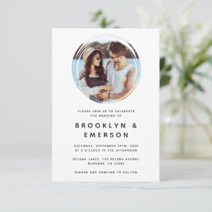 Circle Photo Minimalist Wedding Invitation
