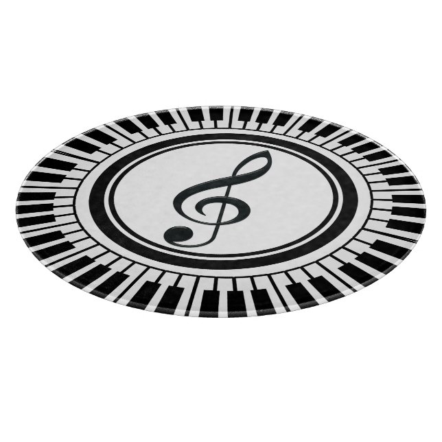 Circle Piano Keys and Treble Clef Cutting Board (Corner)