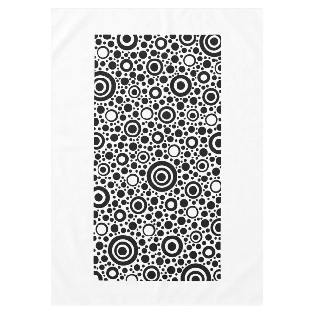Circle Polka Dots black + your background colour Tablecloth (Front)