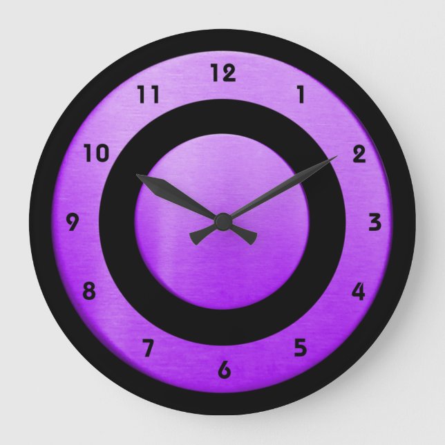 Circle-purple-black -  Wall Clock (Front)