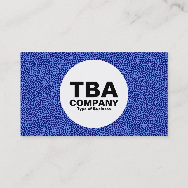 Circle - Random Spots - Baby Blue on Deep Navy Business Card (Front)