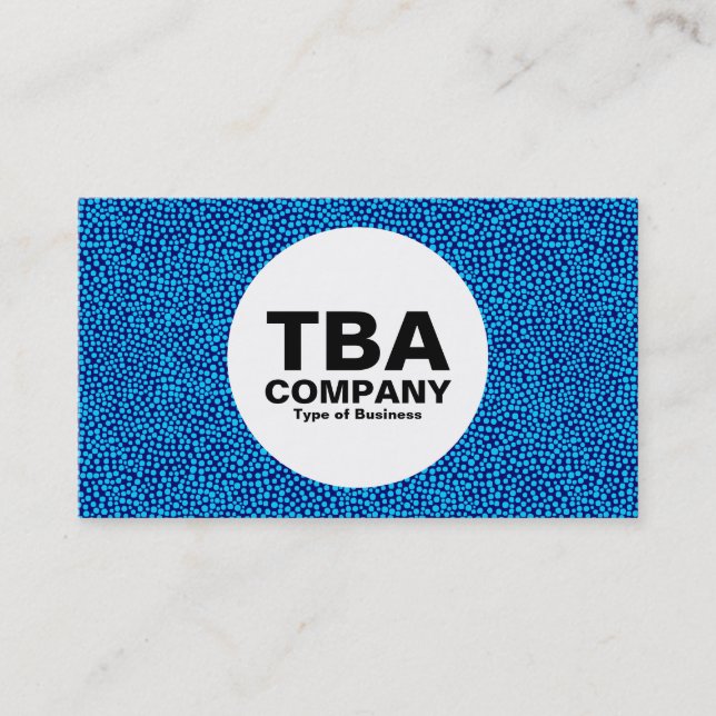 Circle - Random Spots - Sky Blue on Deep Navy Business Card (Front)