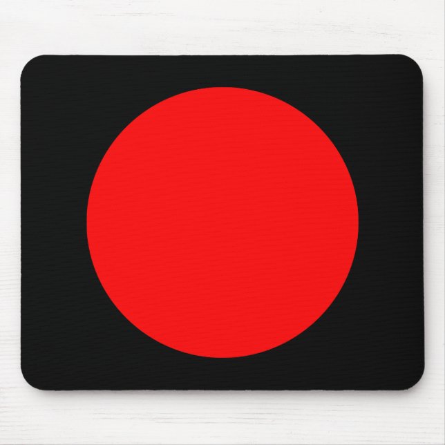 Circle - Red and Black Mouse Mat (Front)