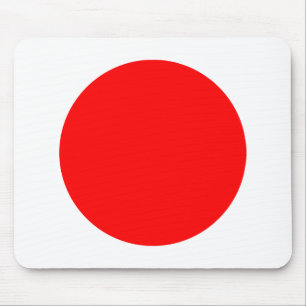 Circle - Red and White Mouse Mat