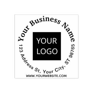 Circle Return Address Business Stamp Add Your Logo