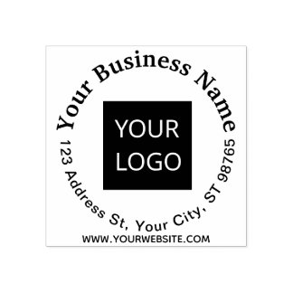 Circle Return Address Business Stamp Add Your Logo