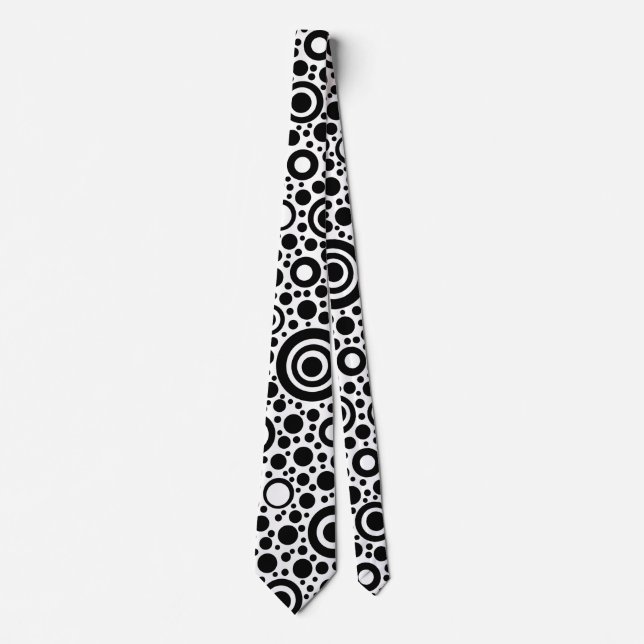 Circle / Rings - Dots black + your backg. & ideas Tie (Front)