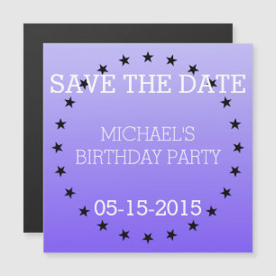Circle / Rings - Stars black + your backg. & ideas Magnetic Invitation