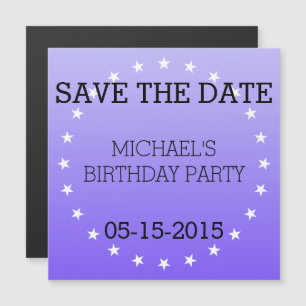 Circle / Rings - Stars white + your backg. & ideas Magnetic Invitation
