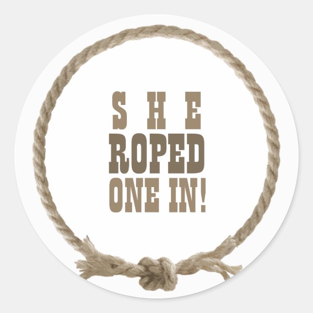 Circle rope western design classic round sticker (Front)