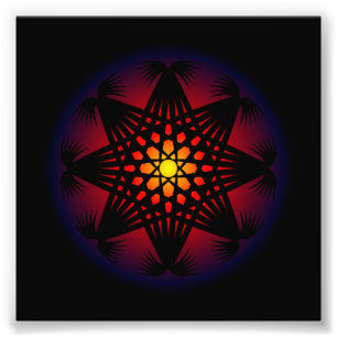 Circle Rune Grid Pattern Photo Print