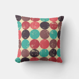 Circle seamless pattern. Seamless pattern. Mid cen Cushion