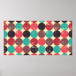 Circle seamless pattern. Seamless pattern. Mid cen Poster