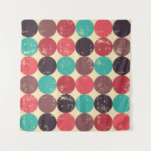 Circle seamless pattern. Seamless pattern. Mid cen Tapestry