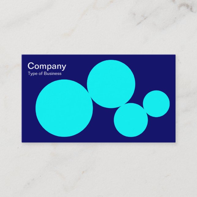 Circle Series - Cyan on Dp Navy Business Card (Front)