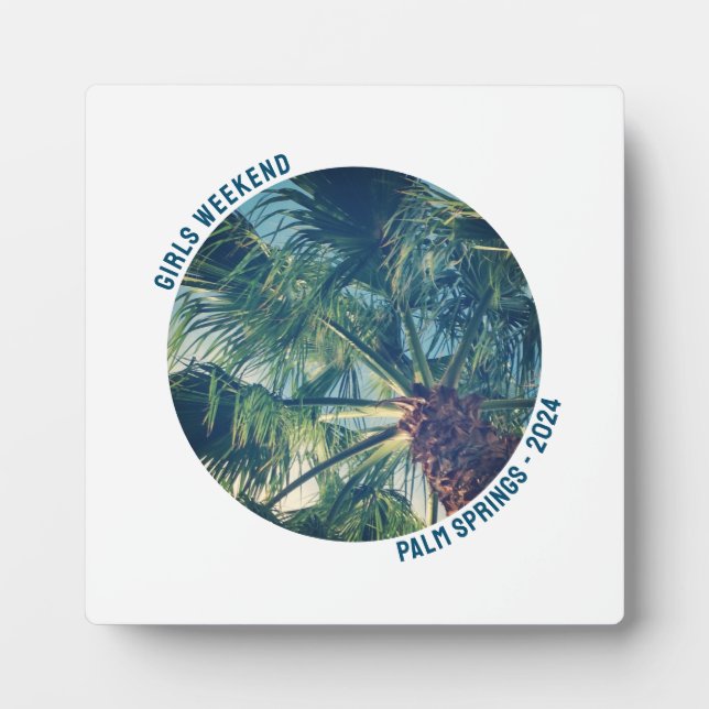 Circle Shape Girls Bachelorette Weekend Photo Plaque (Front)