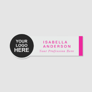Circle Shaped Custom Business Logo Staff Employee  Name Tag