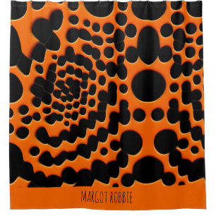 Circle Shapes Orange Abstract Geometric Pattern Shower Curtain