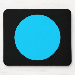 Circle - Sky Blue and Black Mouse Mat