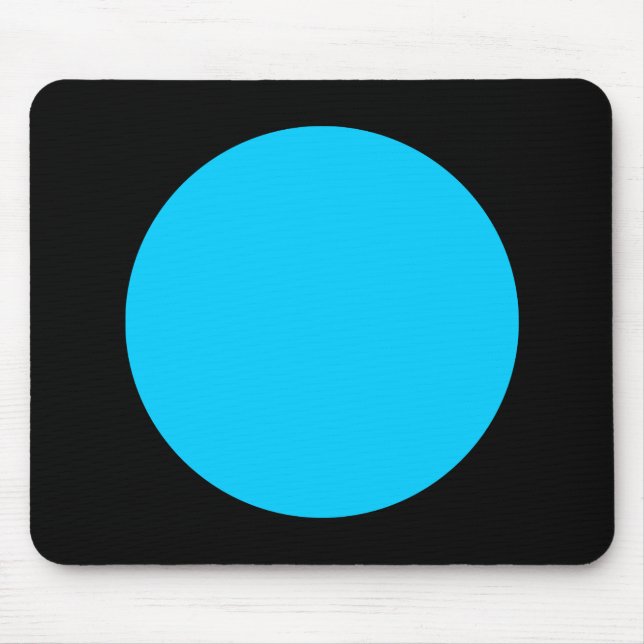 Circle - Sky Blue and Black Mouse Mat (Front)