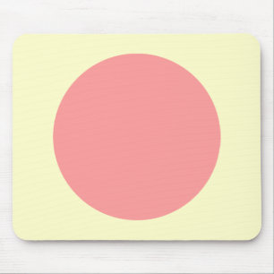 Circle - Soft Pink with Pale Yellow Mouse Mat