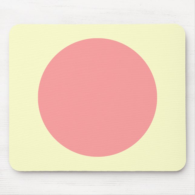 Circle - Soft Pink with Pale Yellow Mouse Mat (Front)