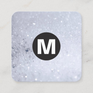 Circle Spot Monogram - Soap Bubbles Square Business Card