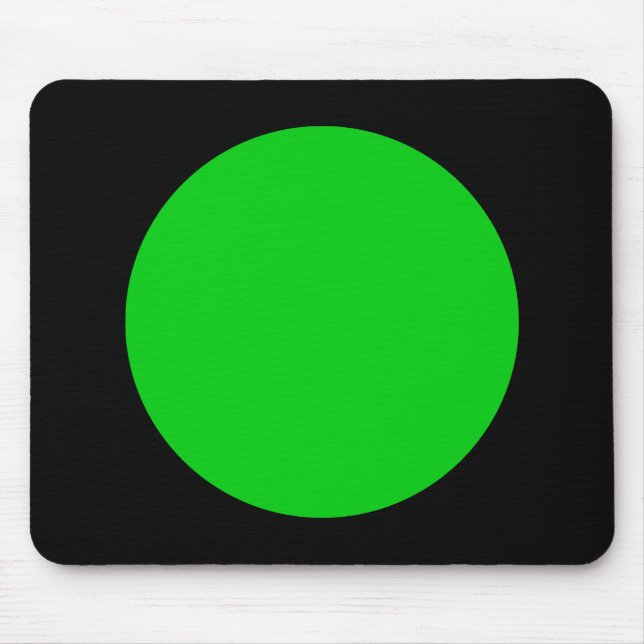 Circle - Spring Green and Black Mouse Mat (Front)