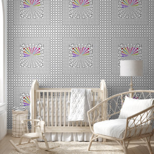 Circle Squares Burst + Colour Wallpaper