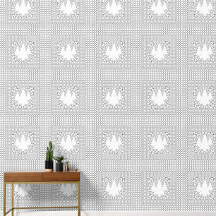 Circle Squares White Trees Centre Wallpaper