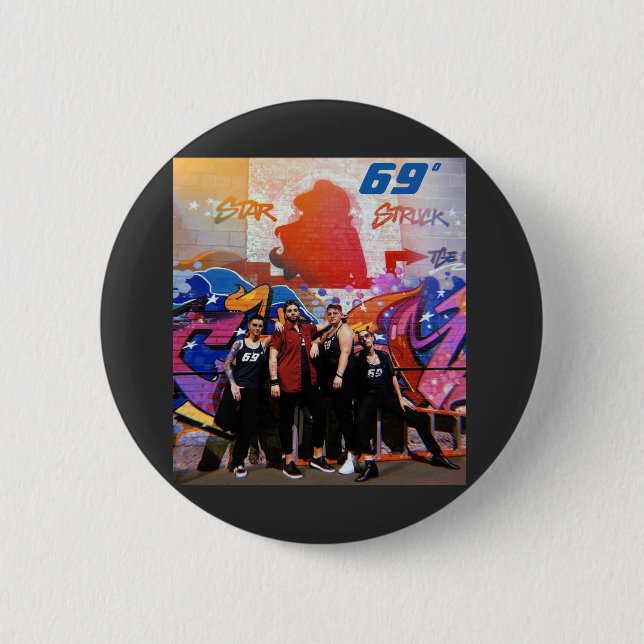 Circle Star Struck Button (Front)