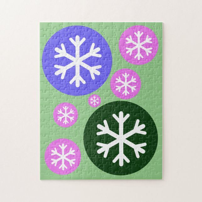 Circle Style Snowflake Snow Colourful Puzzle (Vertical)