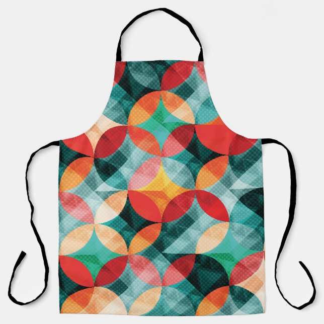 Circle Symphony: Colourful Abstract Vintage Apron (Front)