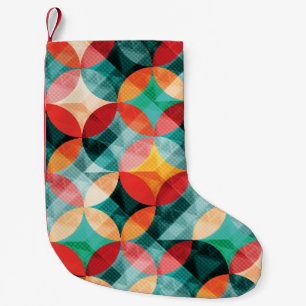 Circle Symphony: Colourful Abstract Vintage Small Christmas Stocking