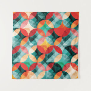 Circle Symphony: Colourful Abstract Vintage Tapestry