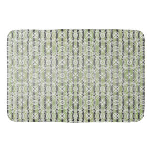 Circle Tiles & Stripes Pattern Bath Mat