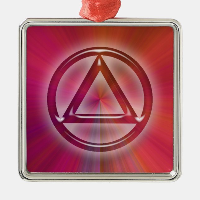 Circle Triangle Sober Recovery Hanging Ornament (Front)
