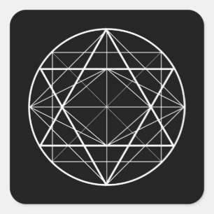 Circle triangles sacred geometry drawing square sticker
