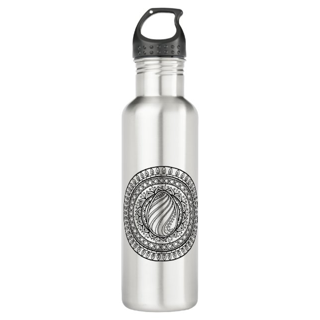 Circle Tribal Doodle 710 Ml Water Bottle (Front)