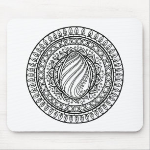 Circle Tribal Doodle Mouse Mat