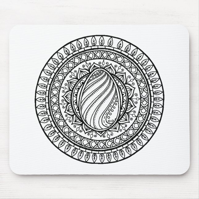 Circle Tribal Doodle Mouse Mat (Front)