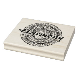 Circle Tribal Doodle Rubber Stamp