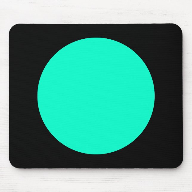 Circle - Turquoise and Black Mouse Mat (Front)