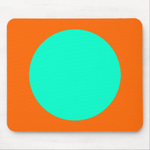 Circle - Turquoise and Orange Mouse Mat