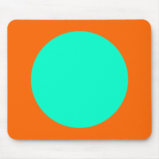 Circle - Turquoise and Orange Mouse Mat (Front)