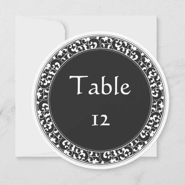 Circle Vintage Black Design - Table Numbers (Front)