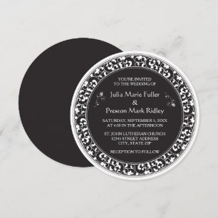 Circle Vintage Black Design - Wedding Invitation