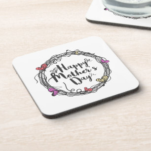 Circle w/ Hearts Happy Mother's Day   Coaster